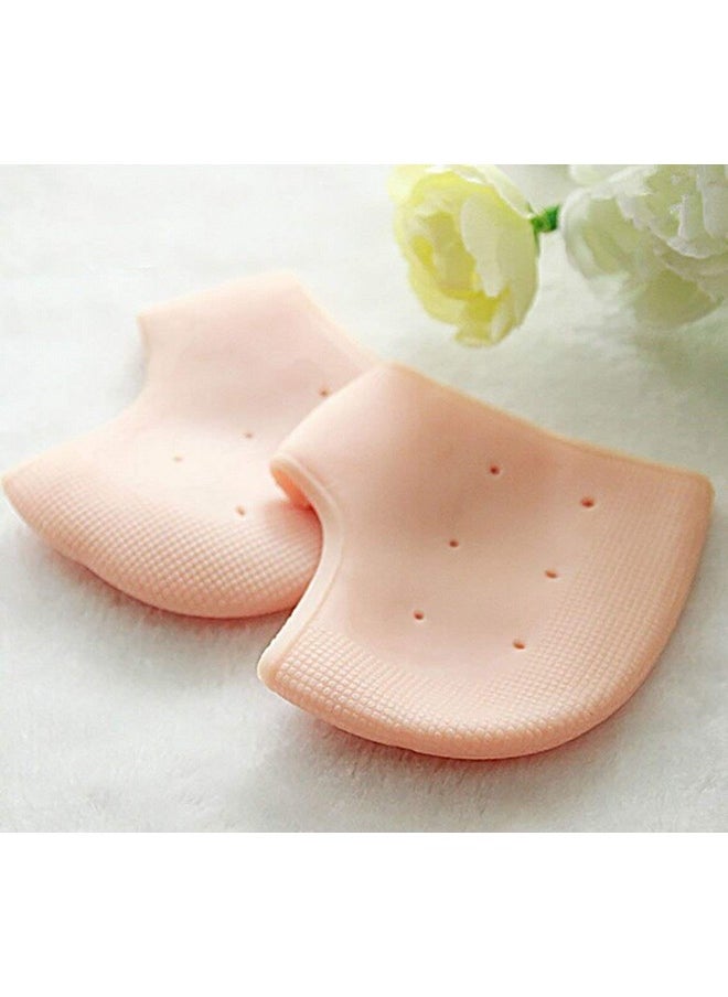 Glowhouse - Slicone Gel Heel Pad Socks For Pain Relief - 1 Pair (Beige, Free Size) - Image 1