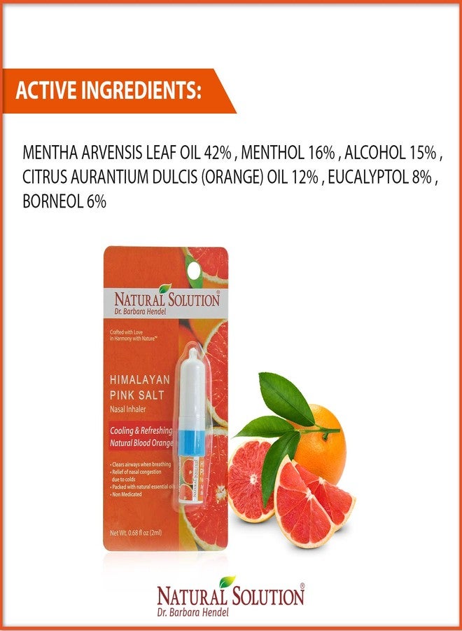 Natural Solution Pink Salt Aromatherapy Nasal Inhaler with Refreshing Blood Orange Essential Oils, Natural remedy for Sinus Relief, Allergies, Headaches, Cold, Flu & Congestion - 0.68 Oz - Image 4