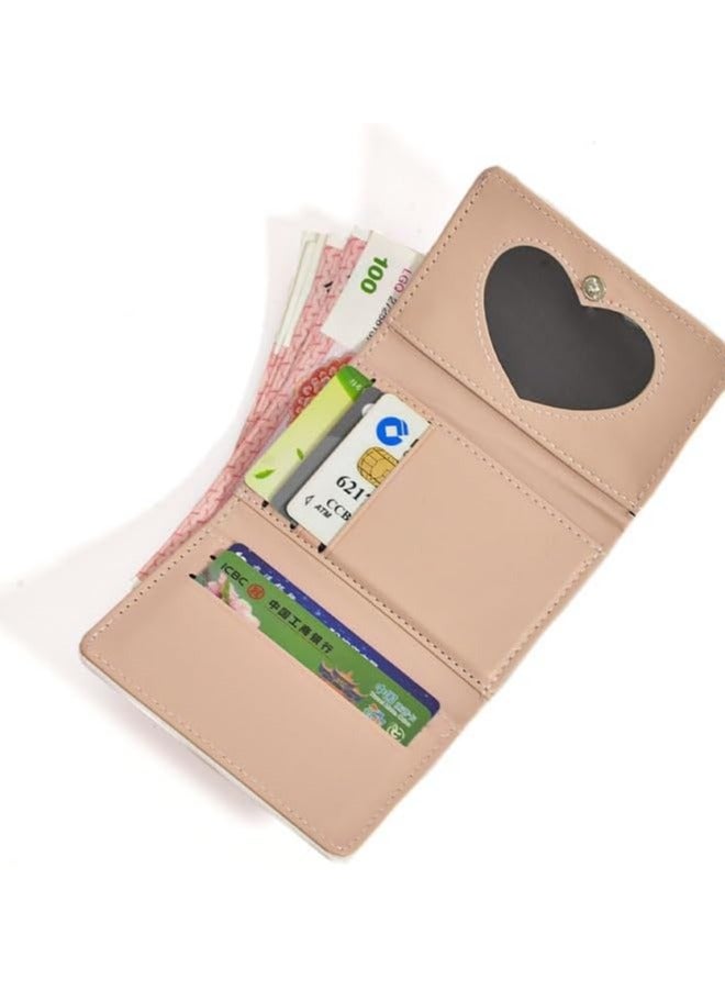 عام محفظة لطيفة، محفظة للفتيات، محفظة ثلاثية الطيات كاواي للنساء على طراز جامعي صغير، حامل بطاقات جميل، تصميم أرنب دب لطيف. - Image 4