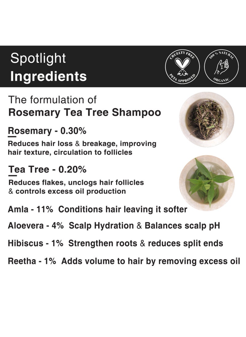 Soulflower Rosemary Shampoo For Hair Growth, Controls Hair Fall, Stronger, Shiny And Long Hair And Healthy Scalp With Tea Tree, Pro Vitamin B5 | Men And Women  - Image 2