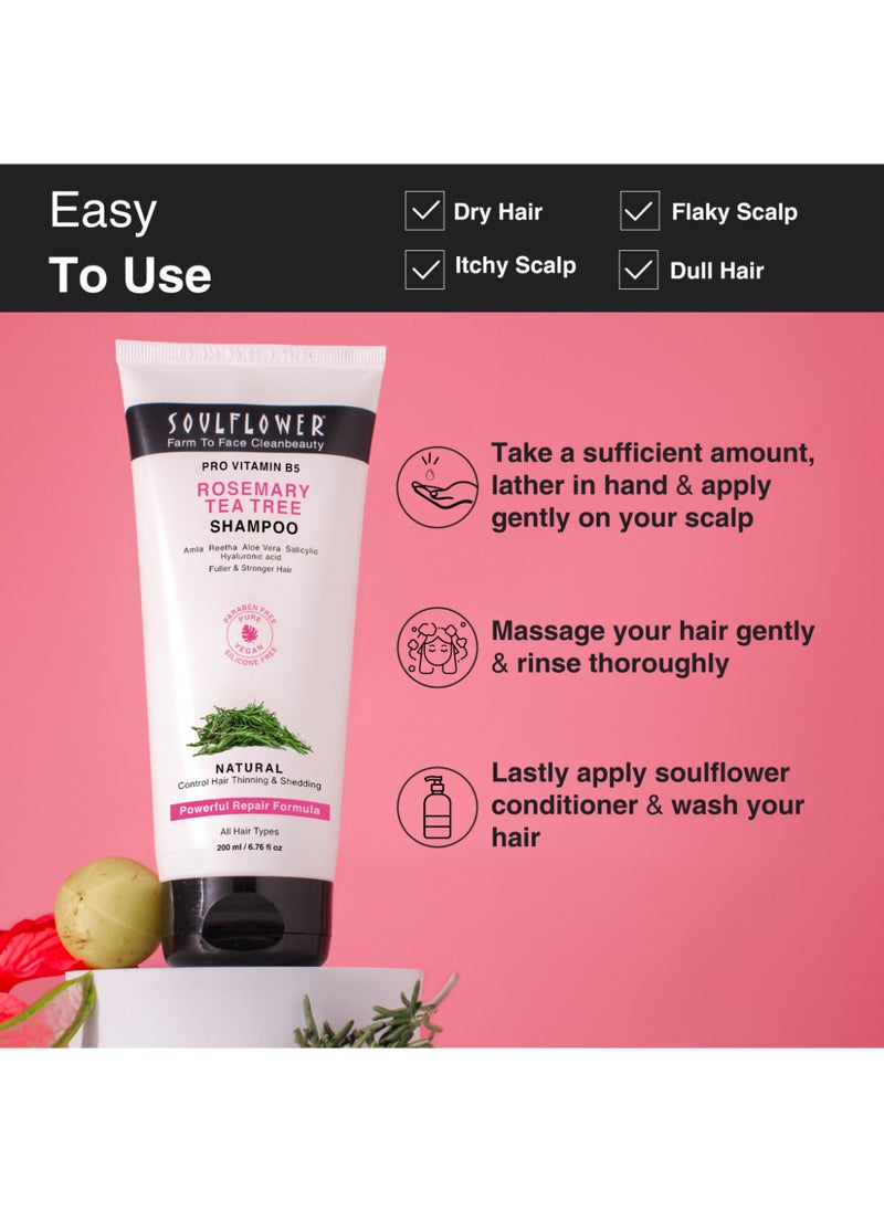 Soulflower Rosemary Shampoo For Hair Growth, Controls Hair Fall, Stronger, Shiny And Long Hair And Healthy Scalp With Tea Tree, Pro Vitamin B5 | Men And Women  - Image 5
