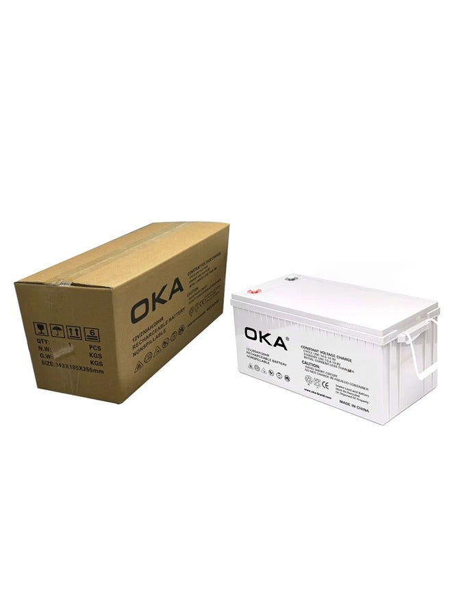 OKA Solar Cell Gel Battery Made of High Quality Material 12V –200Ah - Image 1