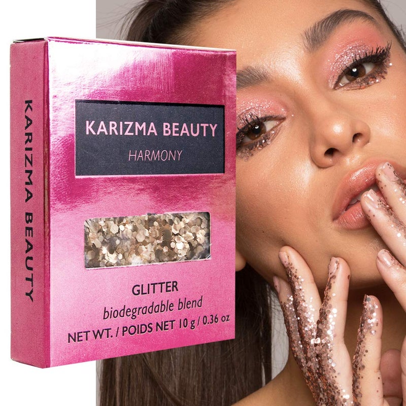 KARIZMA Harmony Biodegradable Chunky Glitter  Karizma Beauty Baby Pink Bio Eco Face Festival Glitter 10g 