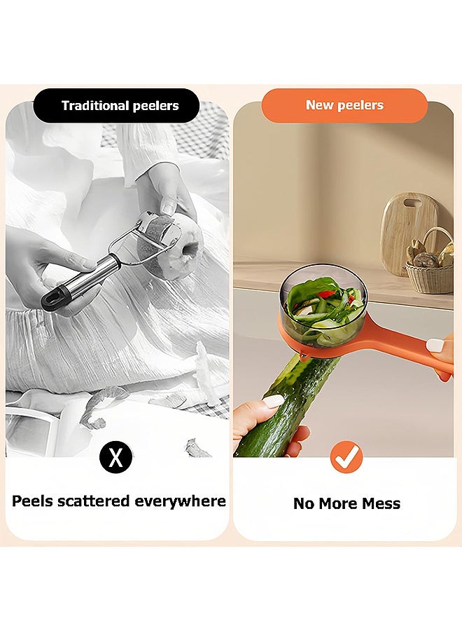 Photon سكين تقشير من قطعتين مع صندوق تخزين، مقشرة جوليان من الفولاذ المقاوم للصدأ على الوجهين، لتقشير الفواكه والخضروات وما إلى ذلك - Image 3