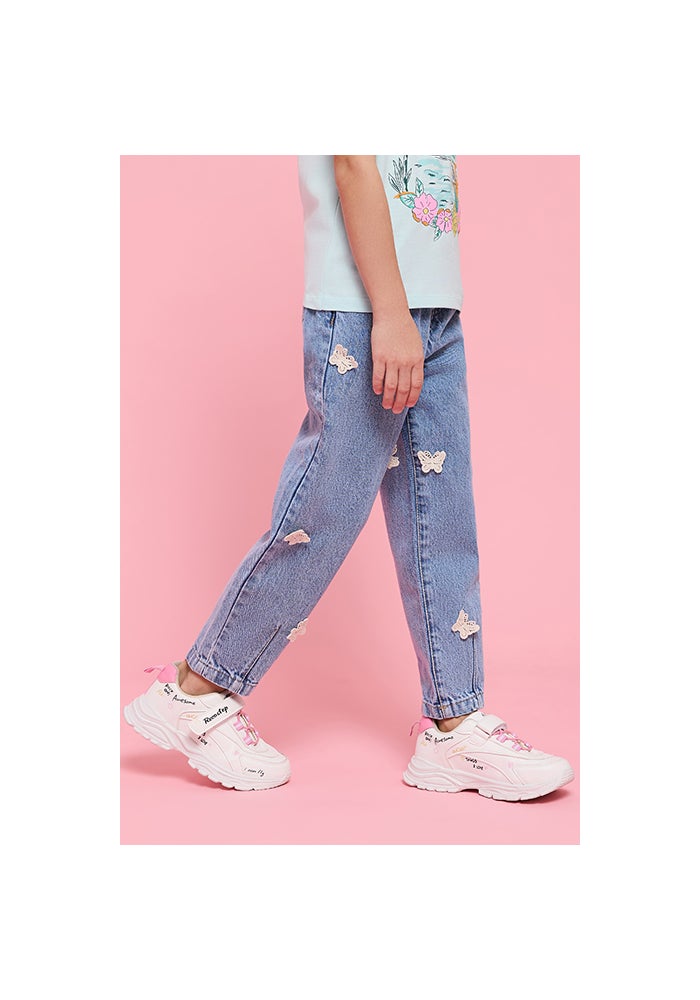 R&B Appliqued Relaxed Fit Jeans with Button Closure - Image 5