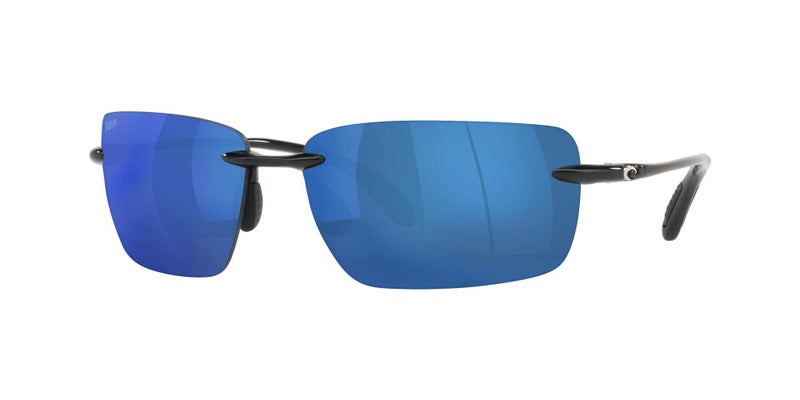Costa Del Mar Mens Gulf Shore Rectangular Sunglasses, Shiny Black/Blue Mirrored Polarized-580P, 66 mm - Image 5