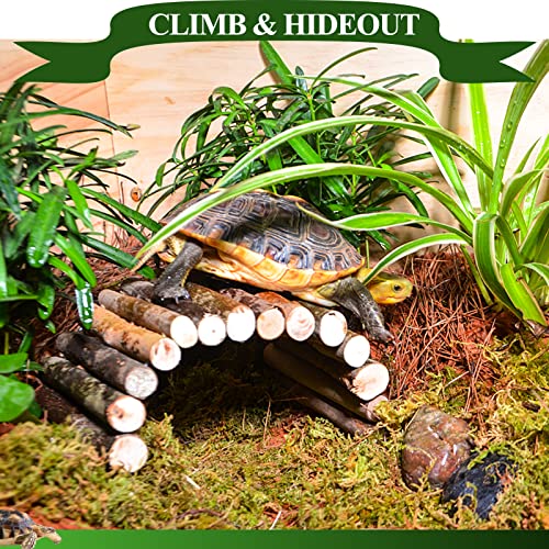 HERCOCCI Bearded Dragon Tank Accessories, Large Reptile Bridge Hammock Flexible - Jungle Climbing Vines and Leaves with Suction Cups Habitat Décor for Hiding& Climbing Snake Gecko Lizard Chameleon - Image 5