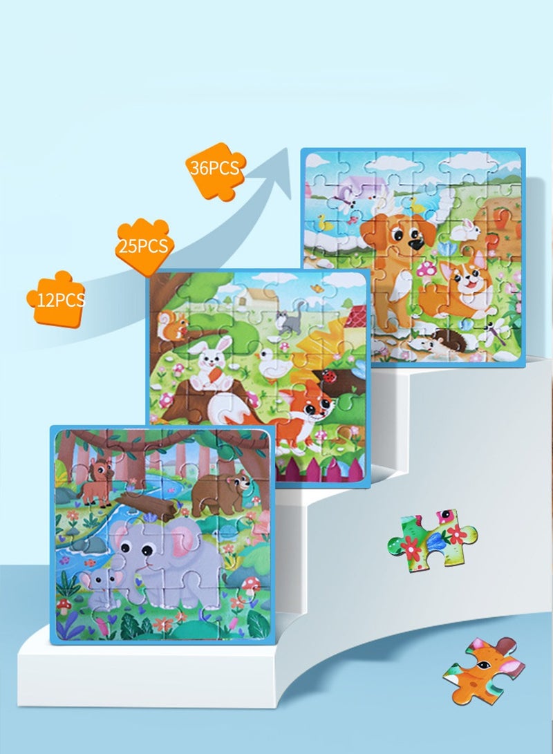 بيروي ألغاز مغناطيسية للأعمار من 3-7 سنوات، ألغاز مغناطيسية بطابع حيوانات، 6 أنماط من ألعاب الألغاز، ألعاب سفر وألعاب ألعاب سفر للأولاد والبنات - Image 4