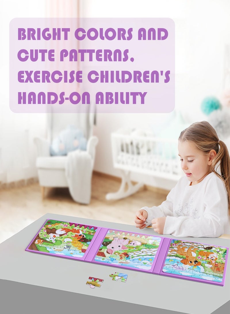 بيروي ألغاز مغناطيسية للأعمار من 3-7 سنوات، ألغاز مغناطيسية بطابع حيوانات، 6 أنماط من ألعاب الألغاز، ألعاب سفر وألعاب ألعاب سفر للأولاد والبنات - Image 2