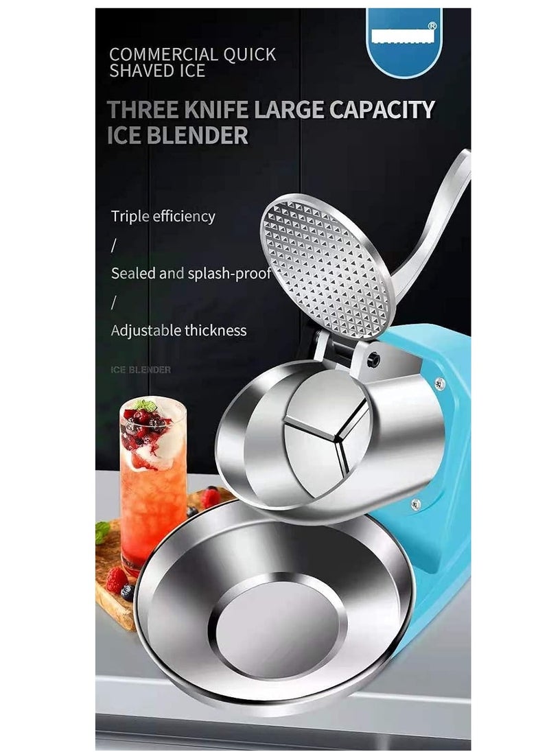LETWOO LETWOO Triple Blade Electric Ice Shaver Crusher Machine Stainless Steel Snow Cone Maker for Ice Cream Cold Drinks Fruit Dessert and Cocktail 100Kg Per Hour  - Image 2
