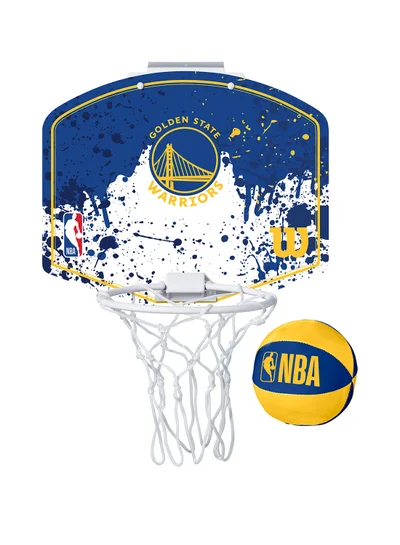 Wilson NBA Team Mini Hoop - Golden State Warriors - Size Mini - Blue/Yellow