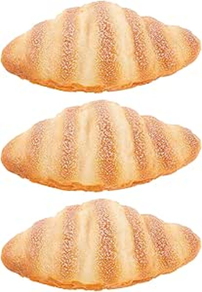 Tofficu 3 Pieces Artificial Croissant Faux Bread Props For Photography Display - Image 1