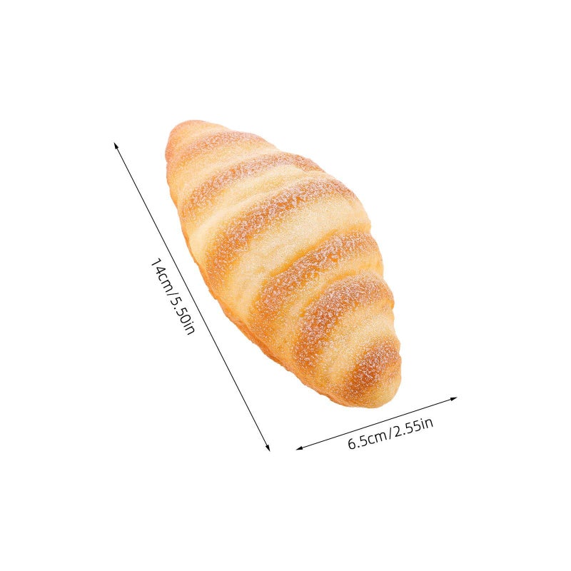 Tofficu 3 Pieces Artificial Croissant Faux Bread Props For Photography Display - Image 3