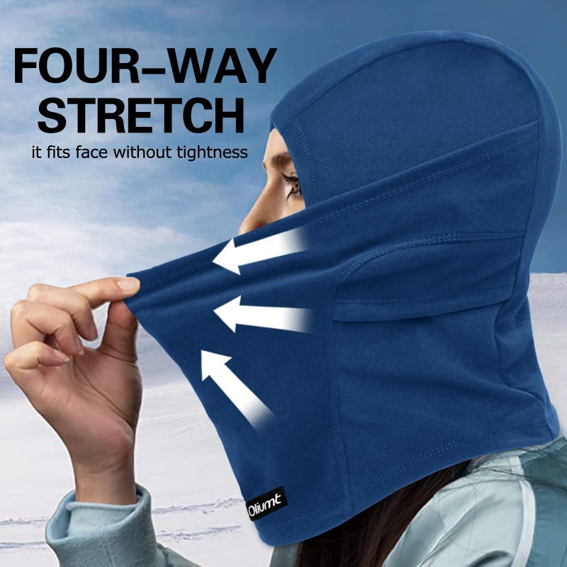 Oliumt Balaclava Ski Mask, Warm, Breathable & Lightweight, Full Coverage Fleece Winter Face Mask for Men & Women (Black,Royal Blue) - Image 5