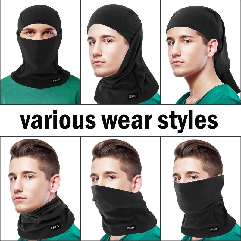 Oliumt Balaclava Ski Mask, Warm, Breathable & Lightweight, Full Coverage Fleece Winter Face Mask for Men & Women (Black,Royal Blue) - Image 4