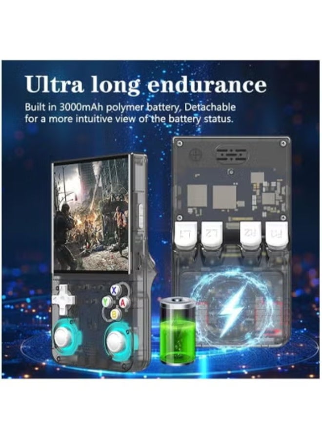 ELTRAZONE R36 Ultra Retro Handheld Game Console with 64GB Built-in Storage, 20,000+ Games, 3000mAh Rechargeable Battery, Supports 20+ Simulators, Linux System, 4.0-Inch IPS Screen, Portable Pocket Arcade Gaming Device (Transparent Black) – Perfect for Travel and Retro Gaming Fans - Image 3
