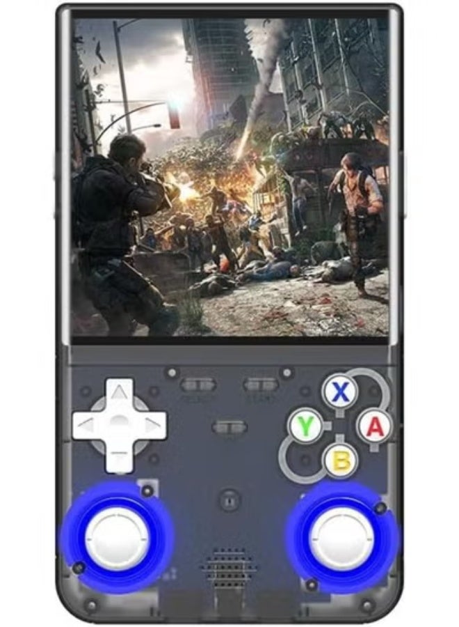 R36 Ultra Retro Handheld Game Console with 64GB Built-in Storage, 20,000+ Games, 3000mAh Rechargeable Battery, Supports 20+ Simulators, Linux System, 4.0-Inch IPS Screen, Portable Pocket Arcade Gaming Device (Transparent Black) – Perfect for Travel and Retro Gaming Fans