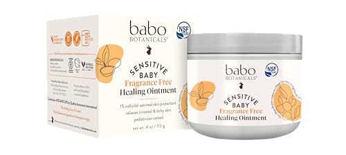 Babo Botanicals Sensitive Baby Fragrance-Free All Natural Healing Ointment - 99% Organic & 1% Colloidal Oat - Steroid-Free - NSF Certified - For Eczema, Irritated/Itchy Skin - Face, Body, Diaper Area - Image 1