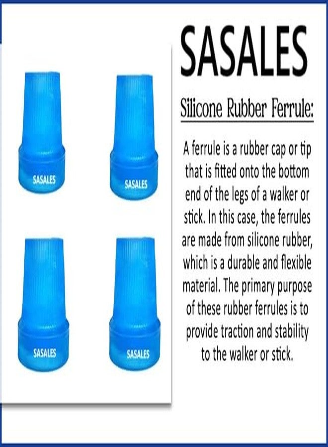 SASALES Silicon Cane Tips, Anti Slip, Replacement and Protector for Quadripod Walking Stick, Size 50mm/1.97-inch, Blue, Pack of (8PCS) - Image 3