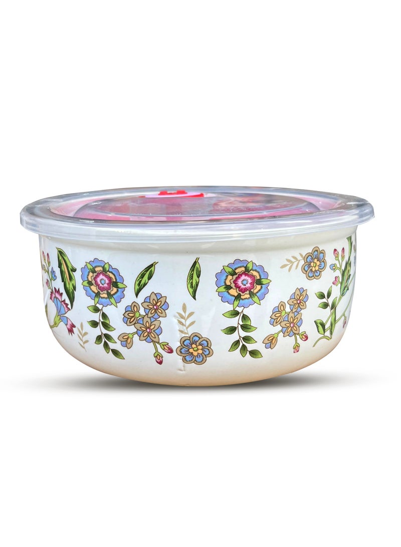 Ceramic 3-Piece Bowl Set with Airtight Lids – Floral Design No. 1 – Prep, Store, and Serve – Ideal for Soups, Salads, Fruits, and More  - Image 2