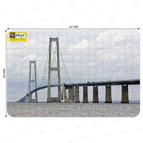 ABYZ Wooden Jigsaw Puzzle – Great Belt Bridge, Denmark Playset for Little Explorers, 252-Pieces Fun Games with Multicolor | Birthday Gift for (6 Plus Years) Age Kids. - Image 2