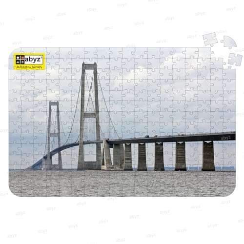 ABYZ Wooden Jigsaw Puzzle – Great Belt Bridge, Denmark Playset for Little Explorers, 252-Pieces Fun Games with Multicolor | Birthday Gift for (6 Plus Years) Age Kids. - Image 3