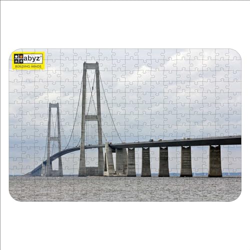 ABYZ Wooden Jigsaw Puzzle – Great Belt Bridge, Denmark Playset for Little Explorers, 252-Pieces Fun Games with Multicolor | Birthday Gift for (6 Plus Years) Age Kids. - Image 1