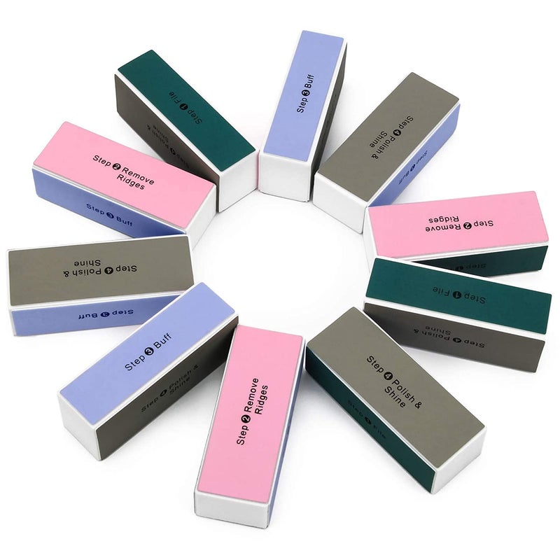 NAILWIND Professional Nail Buffer and Nail File Buffers for Women Girls, Emery Boards, Manicure Tools Nail Buffer Block for Home and Salon Use (4 Way Nail File, 3 Pcs) - Image 1