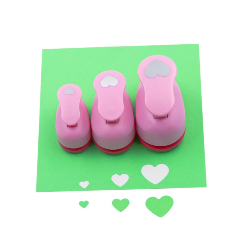 CADY Crafts Punch Set 8mm 15mm 25mm Paper Punches 3pcsSet Heart