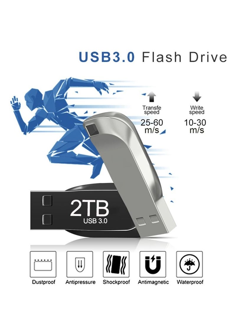 512GB USB 3.0 High speed Flash Metal Pen Drive Waterproof Silver - Image 2
