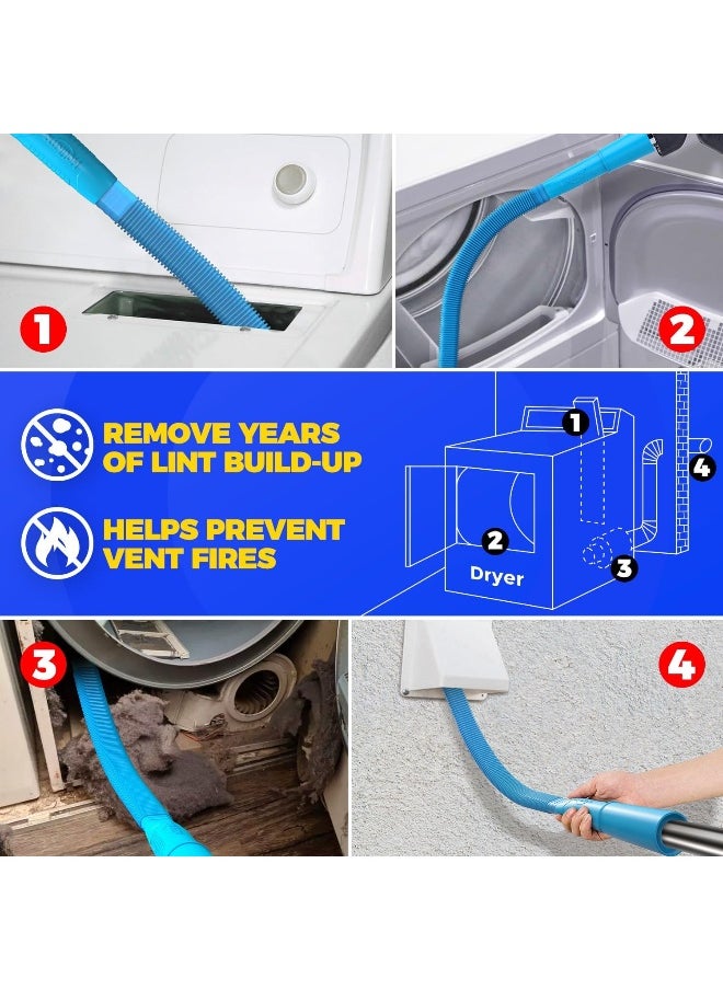 Generic Holikme Dryer Vent Cleaner Kit Vacuum Hose Attachment Brush, Lint Remover, Dryer Vent Vacuum Hose  - Image 4
