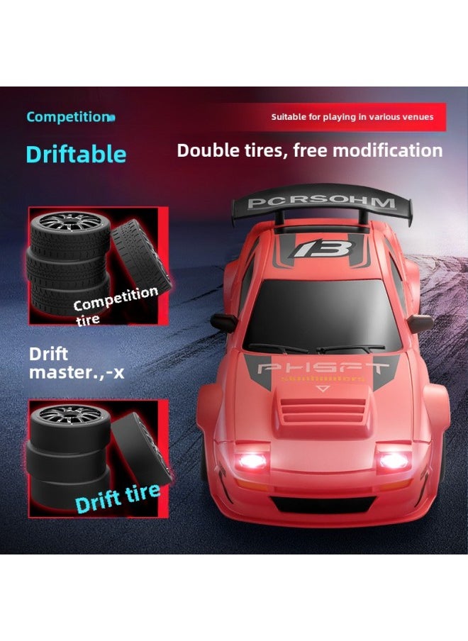 1:24 Drift High-speed Remote Control Car AE86 Four-wheel Drive Racing Children's Sports Car Car Model Toy RC CAR-Color:S812 Red Four-wheel Drive Drift Car-Proportion:Deluxe Three Batteries  - Image 4