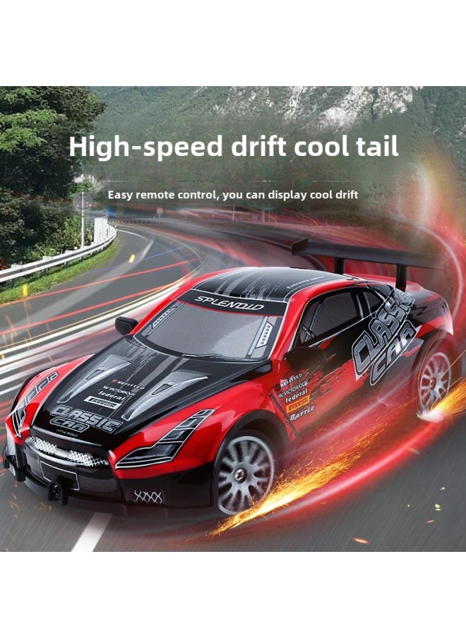 1:24 Drift High-speed Remote Control Car AE86 Four-wheel Drive Racing Children's Sports Car Car Model Toy RC CAR-Color:S812 Red Four-wheel Drive Drift Car-Proportion:Deluxe Three Batteries  - Image 5
