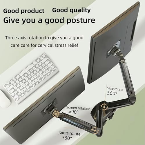 Gadget Wagon 17-27 Inch Gas Strut Dual Two 2 Screen Monitor Bracket TV Mount Desk Table Top Stand F160 - Image 4