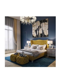 R2R FURNITURE Taurus Upholstered Tufted Bed Queen size (160 x 200) with mattress 