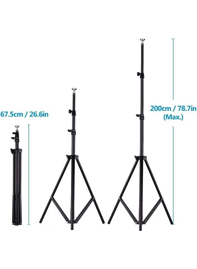 5-Piece Adjustable Studio Photography Backdrop Stand Kit,2 * 2m/6.6 * 6.6ft,Black - Image 4