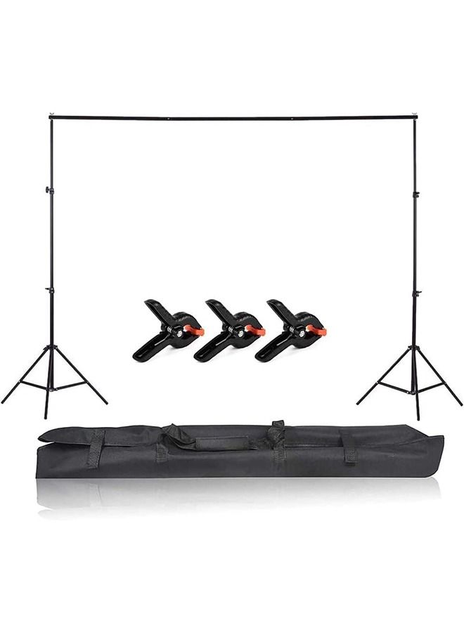 5-Piece Adjustable Studio Photography Backdrop Stand Kit,2 * 2m/6.6 * 6.6ft,Black - Image 3