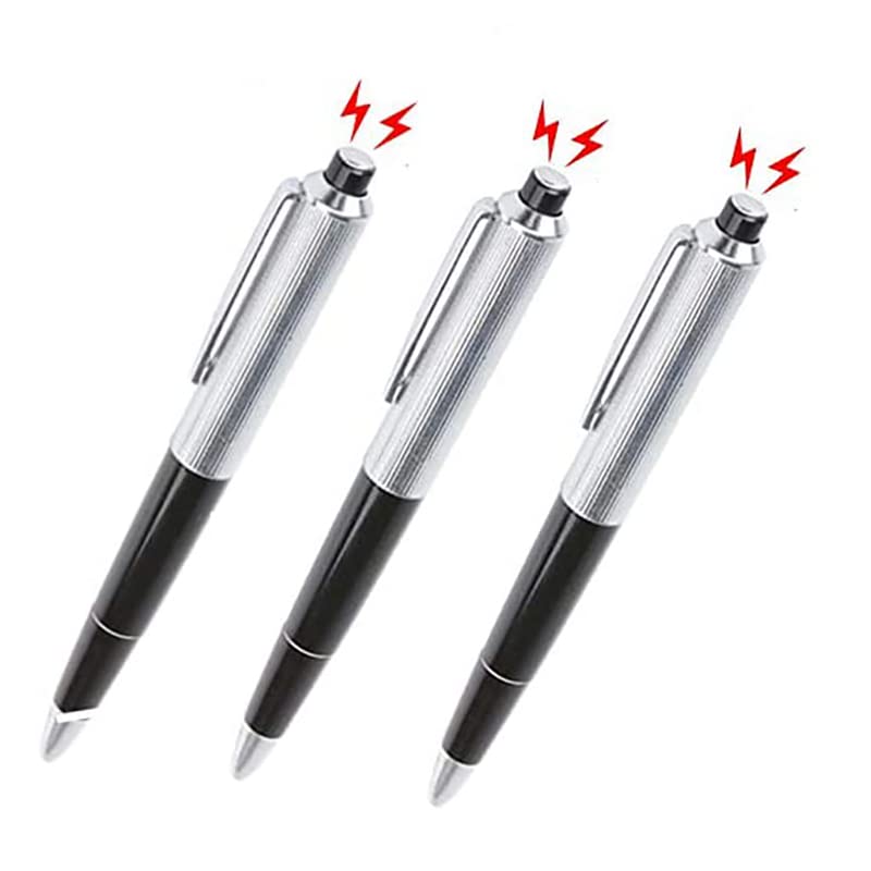 Cooplay 3pcs Shocking Adult Prank Prop Joke to Friends Electric Shock Pen Shape Trick Gag Gadget Funny for Fool's Day Halloween - Image 1