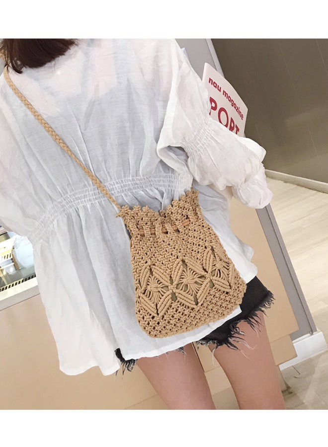 RICH String Knitted Tassel Bag Beach Women's Bag Woven Bag Custom Straw Woven Bag - Image 3