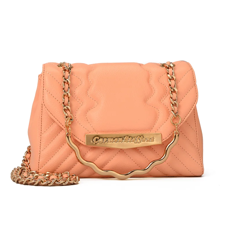 Carmen Steffens  Quilted Bag Chain Peach for Women | Best Price UAE