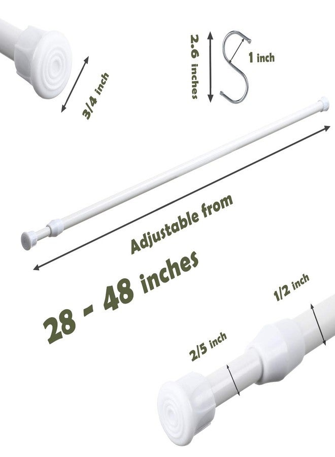 MJRASG 12 Pack Tension Rods for Windows 28 to 48 Inch Spring Tension Rod Adjustable Metal No Drill Curtain Rod for Windows, Shower, Door, Kitchen (White, 12 Pack) - Image 4