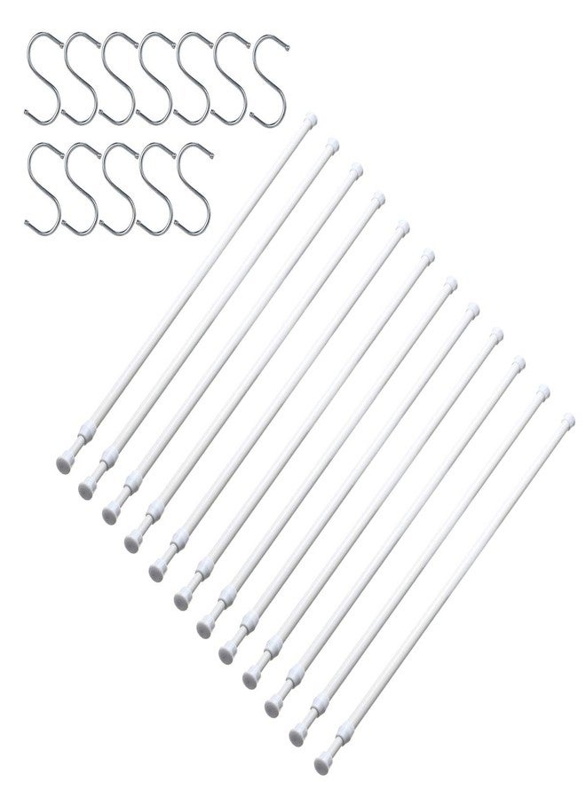 MJRASG 12 Pack Tension Rods for Windows 28 to 48 Inch Spring Tension Rod Adjustable Metal No Drill Curtain Rod for Windows, Shower, Door, Kitchen (White, 12 Pack) - Image 1