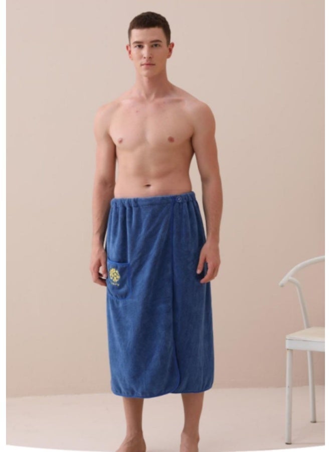 Bluejw Men's Bath Wrap Towel, X-Large Adjustable Terry Shower Towel with Pocket, Spa & Gym Body Wrap for Men - Image 1