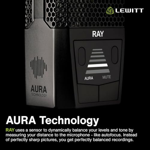 Lewitt RAY Microphone with Autofocus for Your Voice - Mute by Distance and Mute Button - for Podcasts, Streaming, Content and Music in Studio Quality - 1" Studio Condenser Capsule - Image 4
