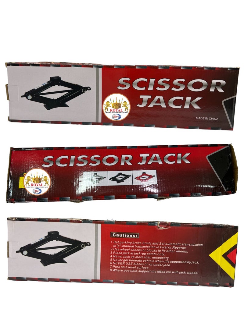 Royal ROYAL - Scissor Car Jack, Heavy Lifting Jack, Heavy Duty for Sedan/SUV/MPV/RV Manual 2.0 Tons (2000kg) Capacity With Crank Handle (Black)  - Image 1