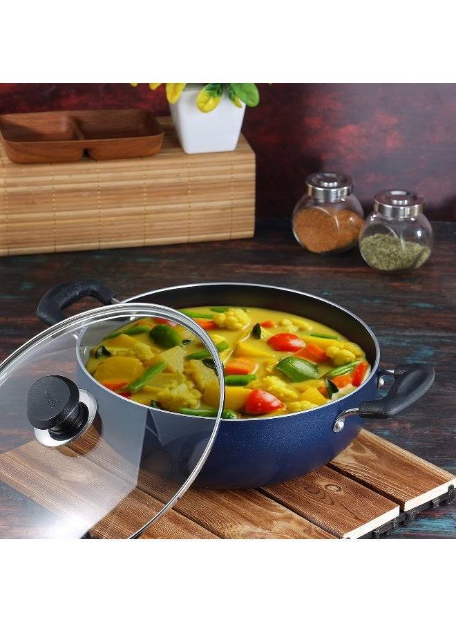 Vinod Zest Non-Stick Deep Kadai with Glass Lid - 18 cm, 1.4 L - Image 2