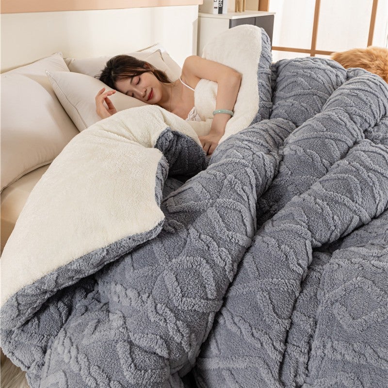 Winter Thickened Warm Tower Velvet Arctic Velvet Quilt Lambswool Double-Sided Velvet Winter Quilt For Student Dormitory - Image 1