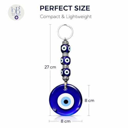 BLUE BEADS Turkish Feng Shui Vastu Blue Glass Evil Eye Hanging/Door Hanging Nazar Batu for Protection and Good Luck - Perfect for Gifting Home or Office (Latest-EE) - Image 4