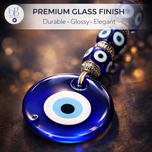BLUE BEADS Turkish Feng Shui Vastu Blue Glass Evil Eye Hanging/Door Hanging Nazar Batu for Protection and Good Luck - Perfect for Gifting Home or Office (Latest-EE) - Image 2