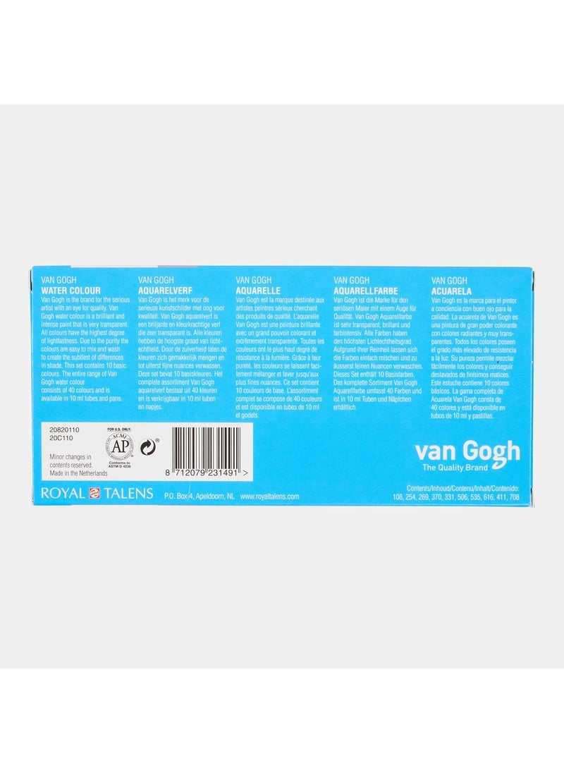 Van Gogh Van Gogh Assorted Watercolor tubes 10X10 ml by Royal Talens  - Image 2